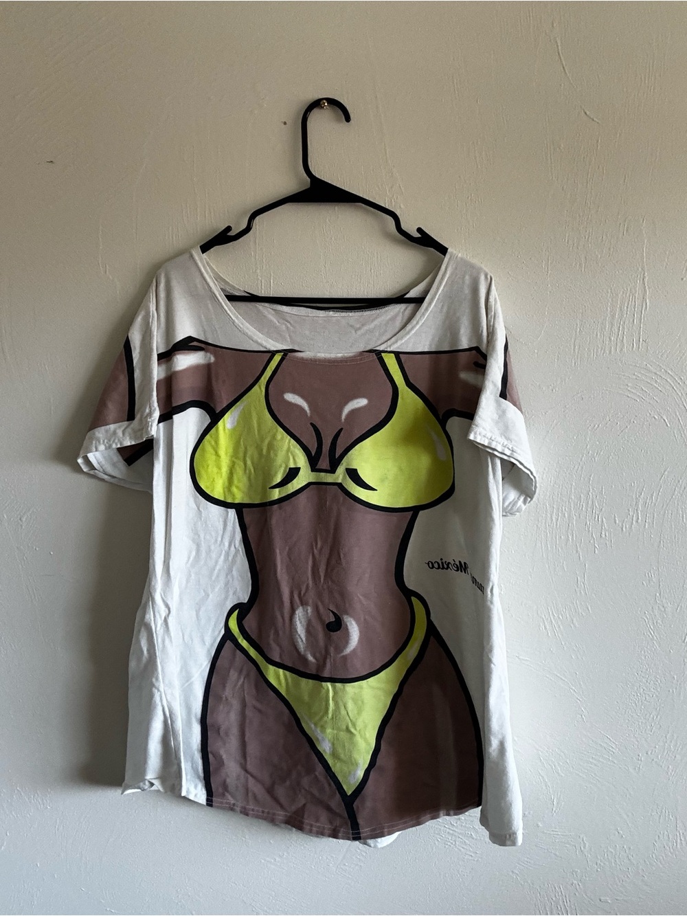 Women's Vintage Graphic Bikini Tee — Yellow/White